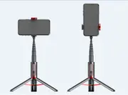AB202 Hidden Tripod Selfie Stick Bluetooth 19.5cm Stretch Selfie Tripod For ios/Android Smartphone MeiY-Black&Red