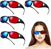 HOMSFOU 5 Pack Glasses Lightweight Comfortable 3D Movie Viewing Glasses for Home Theater Tv Games