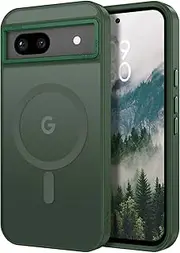 [GaoBao] Magnetic for Pixel 8a Case, Google Pixel 8a Case, [Compatible with Magsafe] Slim Fit Shockproof Translucent Matte Protective Women Men Girls Boys Case Cover for Google Pixel 8a 6.1'', Green