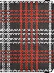 [Caihoyu] Knitted Plaid Tartan Red Black Passport Holder Cover Wallet Combo PU Leather Badge ID Vaccine Card Holder Wallet Card Protector for Women Men Knitted Plaid Tartan Red Black, Multi