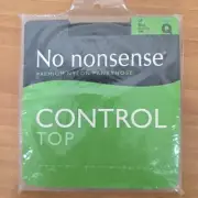 No Nonsense Control Top Pantyhose Sheer Toe Size Q Off Black 1 pair NEW!