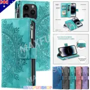 For iPhone 16 E 15 14 13 12 11 Pro Max XS SE 8/7 Case Leather Wallet Flip Cover