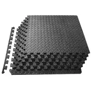 6 Pack EVA Foam Gym Interlocking Floor Puzzle Mats - Black