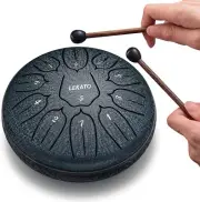 LEKATO Steel Tongue Drum 6" 11 Notes D Key Percussion Instrument Hand Pan Drum