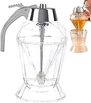 Honey Jar Dispenser - Clear 8oz Maple Syrup Dispenser,Push Type, Syrup Storage Bottle With Stand Lid, Elegant Shape, Multi Purpose Pot For Sauce Condiment Oil