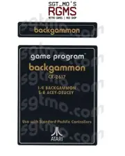 Atari 2600 Replacement Text Style Label - Backgammon