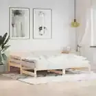 Day Bed with Trundle Daybed Sofa Frame Mattress Base 92x187cm Single Size