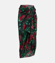 [Alexandra Miro] Alexandra Miro Maya floral beach cover-up AU 14 black