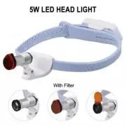 5W Dental LED Surgical Headlight Headband ENT Headlamp Wireless Light Filter