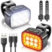 Bicycle Q6 Light Set Bike LED Front Rear Lights USB MTB Road Bike Highlight Lamp