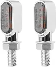 Motorcycle Indicators Flowing Turn Signal Lights MI&NI led Motorcycle Turn signal Light lamp Indicators Blinker clignotant moto led for ho&nd&a cafe racer 12V(2pcs 3leds Chrome)