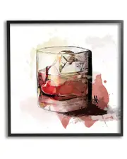 Cherry Liquor Cocktail Glass Framed Giclee Wall Art by Alison Petrie