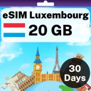 eSIM Luxembourg - 20 GB - 30 Days - Travel eSIM | QR code activation