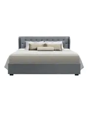 [Artiss] Issa Gas Lift King Size Bed Frame in Grey