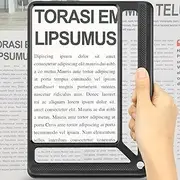 Tobegiga 5 x Reading Magnifying Glass Hand Magnifier Lightweight Magnifying Glass for Books Rectangular Magnifying Glass for Reading for Seniors Large Newspapers, Improved Handheld Magnifying Glass