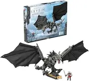 MEGA Skyrim Action Figures Building Toys, Alduin The World Eater with 619 Pieces, with 1 Dragonborn Figure, for Collectors