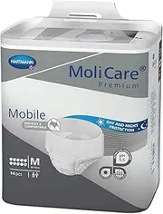 MoliCare Premium Mobile Disposable Pants - Discreet Incontinence Use for Men and Women - 10 Drops - Medium (80-120cm Hips) - Pack of 14