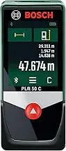 Bosch Home & Garden Digital Laser Distance Measure PLR 50 C 50m (Measuring up to 50m, Protective Case, Hand Strap, 3 x AAA 1.5 V Batteries Included, in Box)