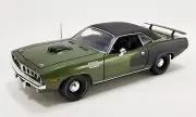 1971 PLYMOUTH HEMI CUDA IVY GREEN BLACK VINYL TOP ACME A1806132VT 1:18 GMP
