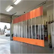 Clear Vinyl Outdoor Patio Curtain, Industrial Divider Curtain for Warehouse Car Wash Space-Saving Partition Walls (9.8 x 9.8 Feet)