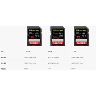 SanDisk 32G SD Extreme Pro 300MB SDHC V90 8K UHS-IISD 相機記憶卡