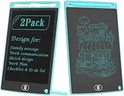 [2 Pack] TIQUS 8.5 Inch LCD Writing Tablet Pad,Checking List Memorandum to Do List for Use at Home Office Kitchen,Used for Deaf and Mute Communication [Light Blue]