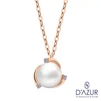 在飛比找Yahoo奇摩購物中心優惠-D azur戴佐珠寶 14K金 3分 鑽石珍珠項鍊