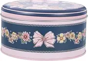 RORPOIR Exquisite Printed Tinplate Present Box Blue Flower Rabbit Pattern Cookie and Candy Storage Holiday Tin