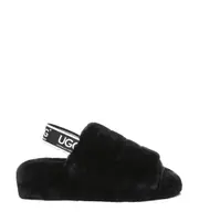 Ugg AS Women Sandals Genuine Sheepskin Wool Fluffy Platform Slides Nonslip Puffy