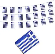 50 Ft Greece Banner Flag String, 38 Pcs Greek Small Mini Flags, 4th of July Independence Day, Patriotic Events, Sports, Bars Decorations, Decorations Supplies (Greece)