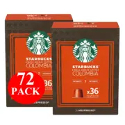 Starbucks By Nespresso Single Origin Colombia Coffee Pods Capsules 72 Pack