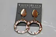 White House Black Market Stud Earrings Silver Tone Hammered Circles