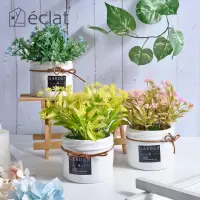 在飛比找momo購物網優惠-【Eclat】匠心花藝北歐陶瓷清新仿真盆栽(3款任選)