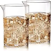 DEAYOU 2 Pack 25 OZ Stirring Glass, Glass Shaker with Weighted Bottom for Bartender, Home, Old Fashioned