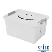 在飛比找ETMall東森購物網優惠-SPICE KIDS馬卡龍附蓋微笑整理箱收納箱白色M