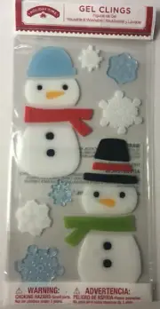 HOLIDAY TIME Snowmen And Snowflakes Gel Clings