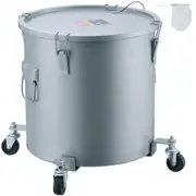 VEVOR Fryer Grease Bucket, 37.8L/10Gal Oil Disposal Caddy with Caster Base, Carbon Steel Rust-Proof Coating, Oil Transport Container with Lid, Lock Cl