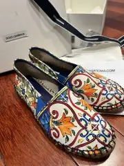 Dolce & Gabanna maiolica print canvas Espadrilles Size 37 (read Description)