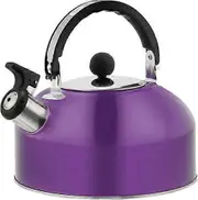 2.0L Whistling Kettle Polished Quality Stainless Steel 2.0 Litres Camping Kettle Purple