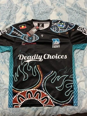BBL Brisbane Heat Cricket Deadly Choices Indigenous Mens Shirt Extra Small