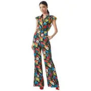 alice + olivia by Stacey Bendet Dylan High-Waisted Wide Leg Pant Size 6 Floral