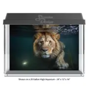Swimming Lion Lake Waves Polyester Fish Tank Glass Backdrop Aquarium Background