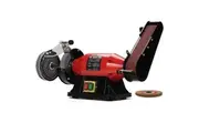 BAUMR-AG Bench Grinder Sander and Polisher Combo, 150mm Grinding Wheel, 50mm Linisher, 520W Brushless Motor, w/ Wire and Buffing Wheels
