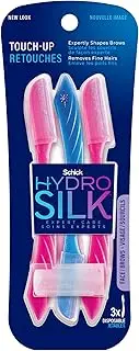 Schick Hydro Silk Touch-Up Multipurpose Exfoliating Dermaplaning Tool, Eyebrow Razor, and Facial Razor with Precision Cover, 3 Count (Packaging May Vary)