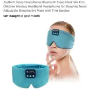 Sleep Headphones Bluetooth Sleep Mask Silk Headband Earphones Bluetooth Cyan