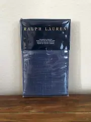 Ralph Lauren Artisan Loft Laight Standard Pillowcase Pair Dark Blue Percale