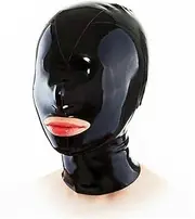 Latex Hood Back Zipper,Rubber HeadMask,Latex Head Cover,Unisex Cosplay Club Wear