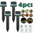 4 PCS Pest Rodent Repeller Solar Power Ultrasonic Snake Mole Rat Mouse