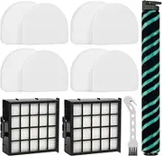 [Walntec] AZ4002 AZ4000 AZ4000C Filter Replacement Parts for Shark Power Detect Pro Max Upright Vacuum Cleaner -1 Roller Brush 2 HEPA Filters 4 Foam & Felt Filters 1 Cleaning Brush
