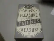 By DEMDACO Decor Wall Decoration Wood 8"x5" With Saying About WINE & FRIENDS